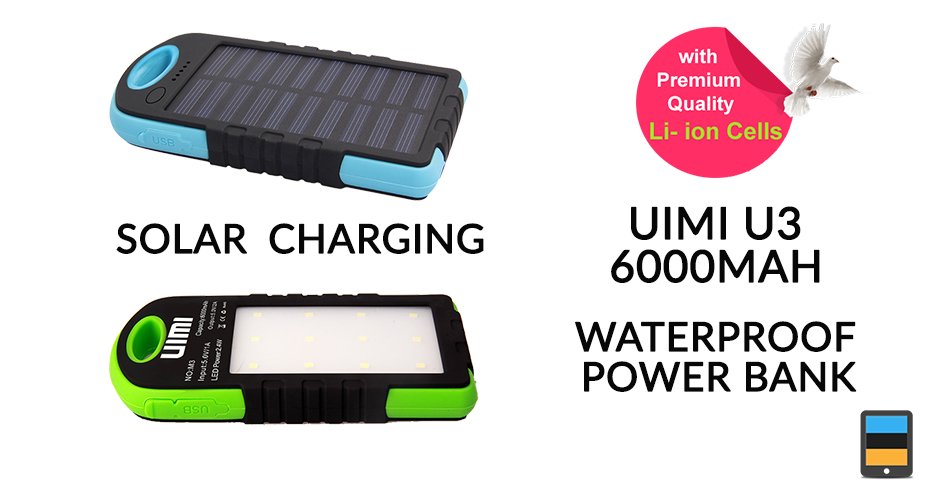 KnowUrHandheld's tweet image. UIMI U3 6000mAh waterproof power bank with Solar charging launched for Rs. 799
Buy here&amp;gt;&amp;gt; amzn.to/2emE0Qa