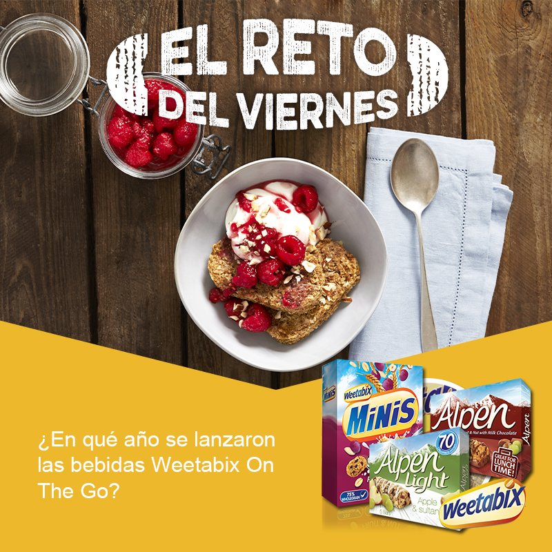 weetabix_es's tweet photo. #RetoWeetabix #Sorteo BBLL: https://t.co/AGZHdsZdFn     ¡Contesta la pregunta con el hashtag #RetoWeetabix y participa! También en #Facebook https://t.co/VLJ5xn1n1X