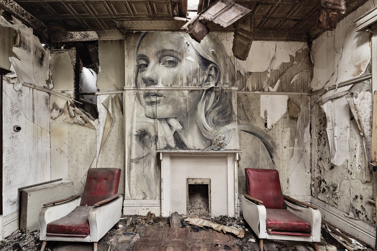 Melbourne's tweet photo. Melbourne street-artist Rone's exhibition EMPTY has opened for a limited time. You've never seen anything like it https://t.co/PnAQuoCjpo https://t.co/MxdX6U0Ve4
