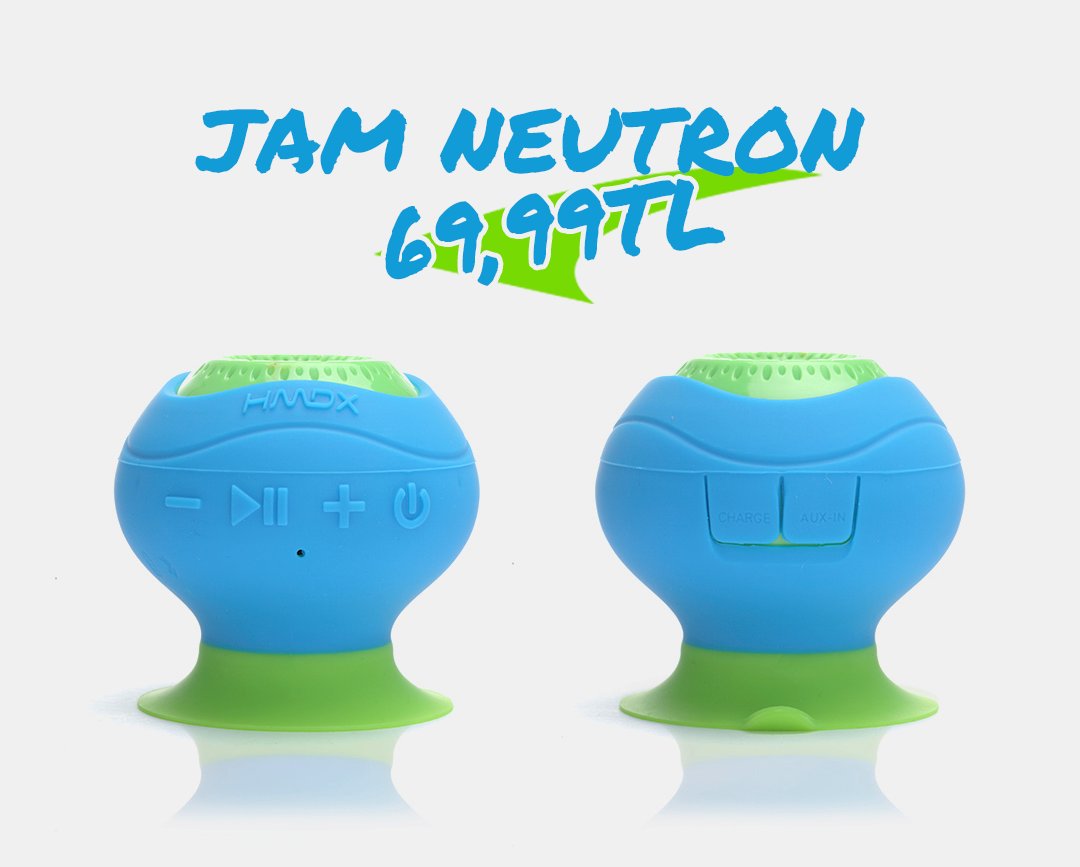 MobicomTR's tweet photo. Jam Neutron ile müziği istediğimiz yere taşıyoruz. Üstelik su sıçramalarına karşı korulmalı ve yalnızca 69,99TL! https://t.co/ICrk1w0TQK https://t.co/GE562COj87