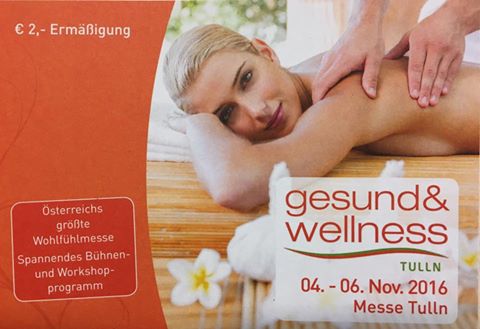 Auch wir sind auf der Gesund&Wellness Messe in Tulln am 4. bis 6. November vertreten! Wir freuen uns auf euer kommen! #messe #tulln