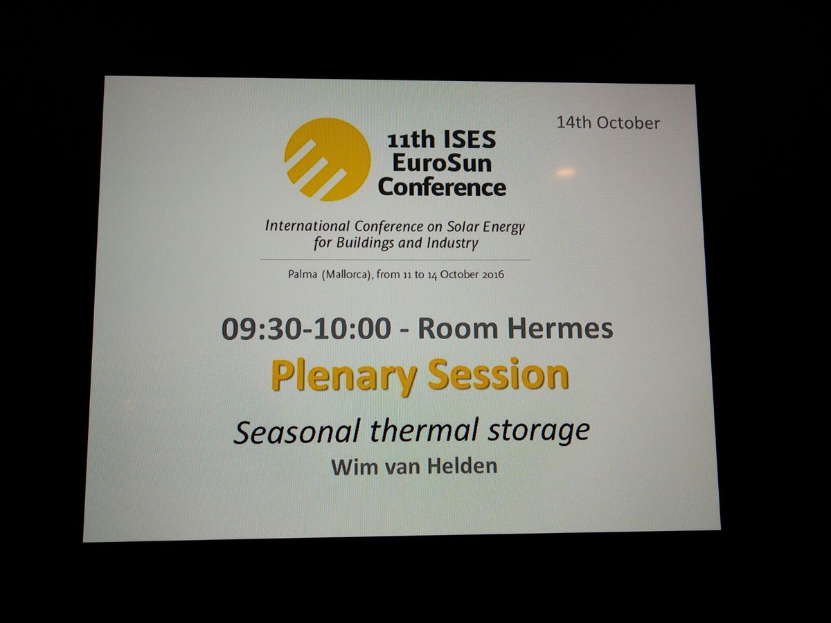 AEE_INTEC's tweet photo. Upcoming #EuroSun2016 keynote @HeldenWim on thermal storage starting in 5 minutes https://t.co/iIP4GVgo7S