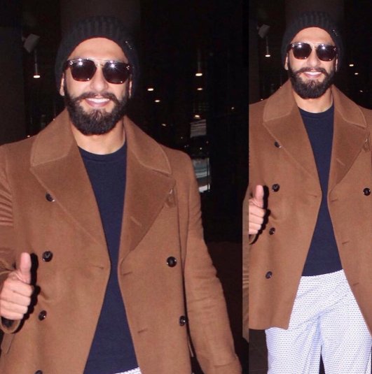 BuzzingTracks's tweet photo. #BuzzingHot Spotted! - @RanveerOfficial was recently spotted at the Mumbai airport. https://t.co/S8udj6vo09