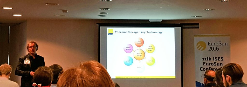 AEE_INTEC's tweet photo. .@HeldenWim focussing on compact thermal storages in his keynote @ISES_Solar #EuroSun2016 https://t.co/zOzAhzVFof