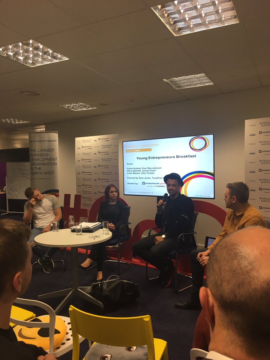 LukeOAlmond's tweet photo. Motivating stories at the young entrepreneurs breakfast @ESparkGlobal @promanchester #Manchester #godo https://t.co/8G6TBGcYqY
