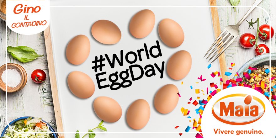 MaiaUova's tweet photo. Oggi è il #WorldEggDay! :-) Consigli da #GinoilContadino per celebrare con #leuovaMaia? Sfoglia le mie ricette: https://t.co/odTRDqdIdL https://t.co/27RYjryOnh