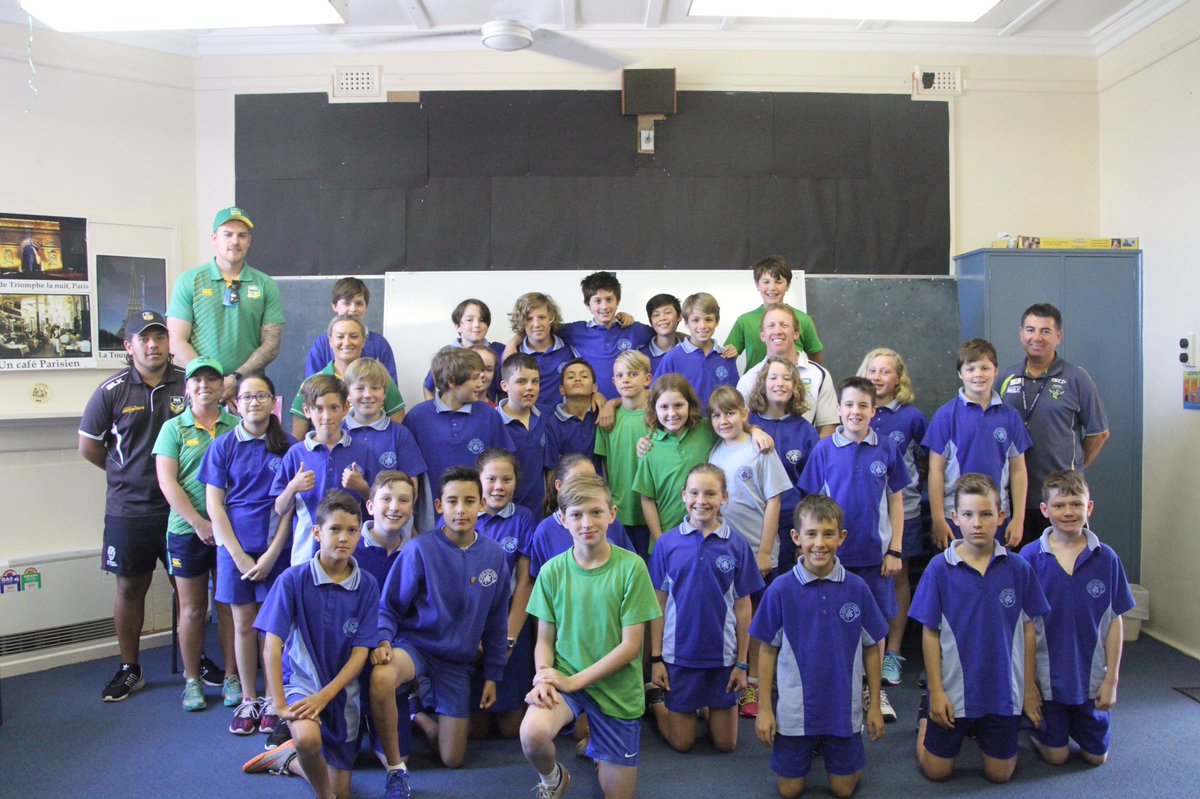 NRLCommunity's tweet photo. Ambassadors Alan Tongue &amp; @ruan_sims in Perth delivering Dream Believe Achieve ahead of this weekends Test Match. https://t.co/KgpGm4uV9o