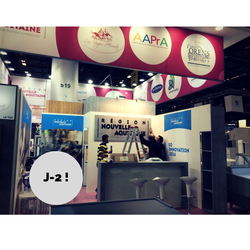 AANA_officiel's tweet photo. J-2 avant l’ouverture du @sial_paris ! Le stand de la @NvelleAquitaine est bientôt prêt ! #AAPrA @AriaPC https://t.co/Ljm7tJmj47