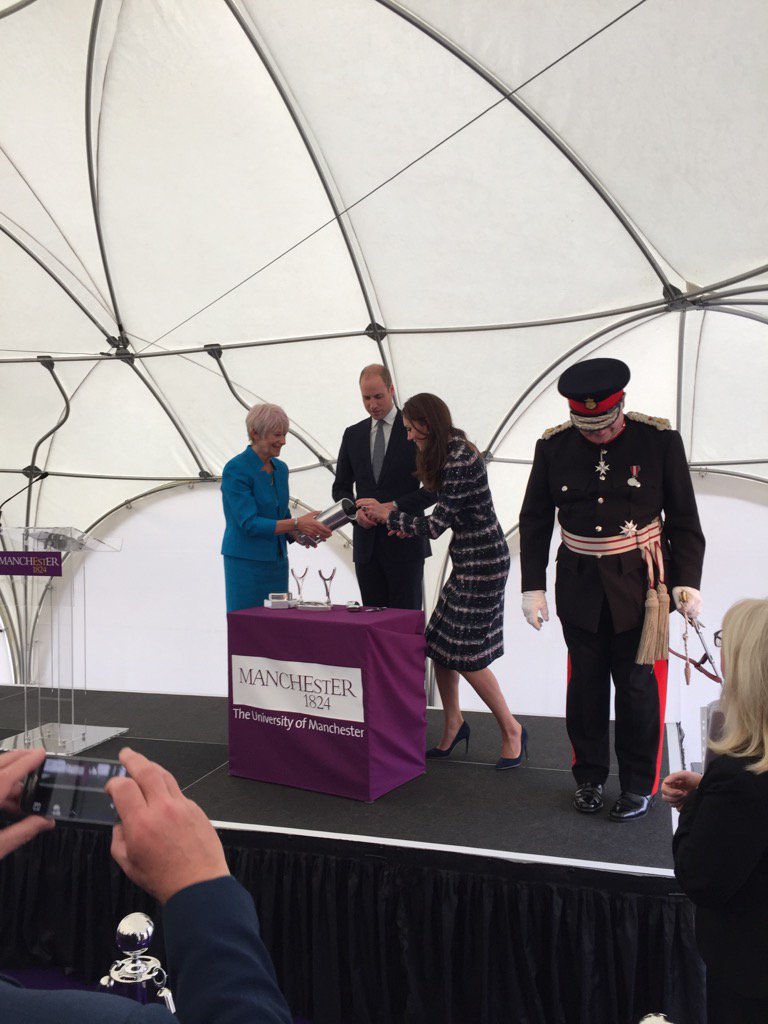 HRH The Duchess of Cambridge placing the final item in our time capsule for <a href="/uom_mecd/">The Home of Engineering and Materials</a> <a href="/UoMHistory/">History</a> <a href="/OfficialUoM/">The University of Manchester</a>