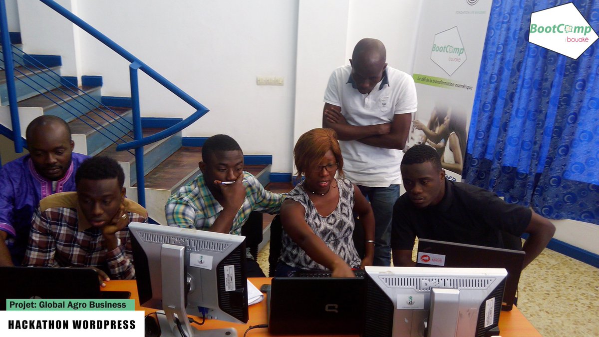BouakeBootcamp's tweet photo. Vendredi hackaton @BouakeBootcamp Intégration wordpress @simplonco @axellelemaire @Bruno_N_Kone https://t.co/S8eWkUcIu4