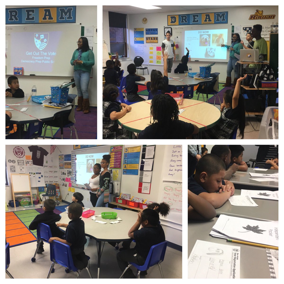 DPFreedomElem's tweet photo. Happening Now: FPH scholars teaching our FPE scholars about voting &amp; civics! #Decision2016 #GOTV #dppscivics #beFPE @DemocracyPrep https://t.co/jkJWmD9P6k