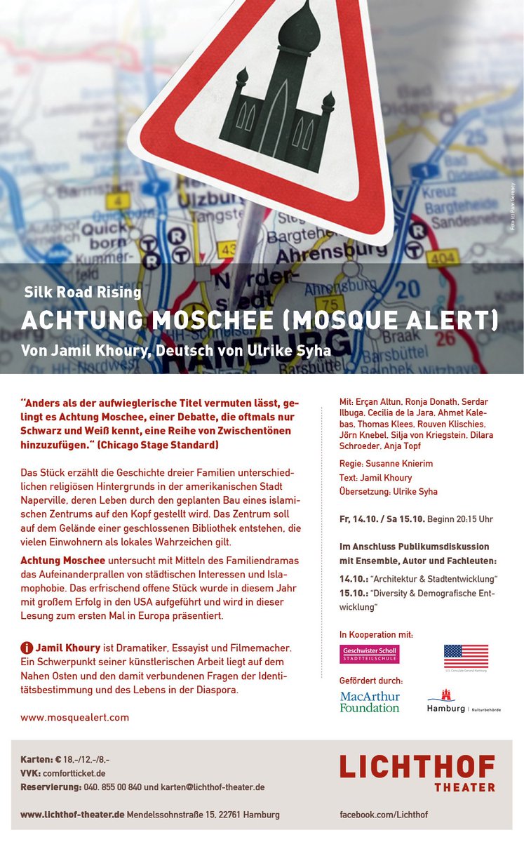 misshugo's tweet photo. Heute und morgen im #Lichthof-Theater: "Mosque Alert" von Jamil #Khoury. #silkroadrising #szenischelesung #neuedramatik #mosquealert https://t.co/imWzbw82R3