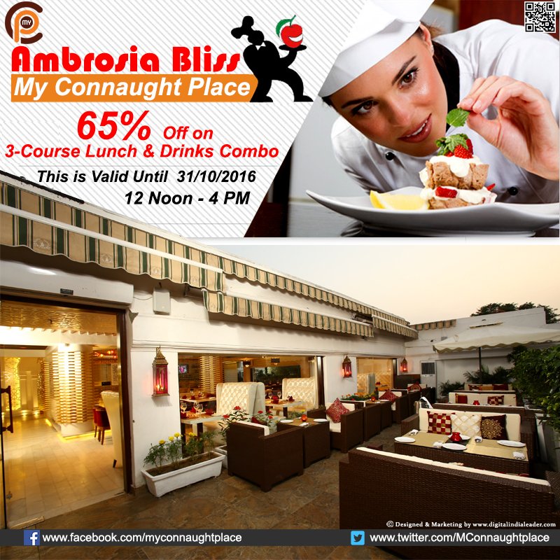 MConnaughtplace's tweet photo. Enjoy #lunch at Ambrosia Bliss, Connaught Place !
Let your taste buds blend with the emotions of Connaught Place
#FoodLovers #ConnaughtPlac https://t.co/XNSNHufcxG
