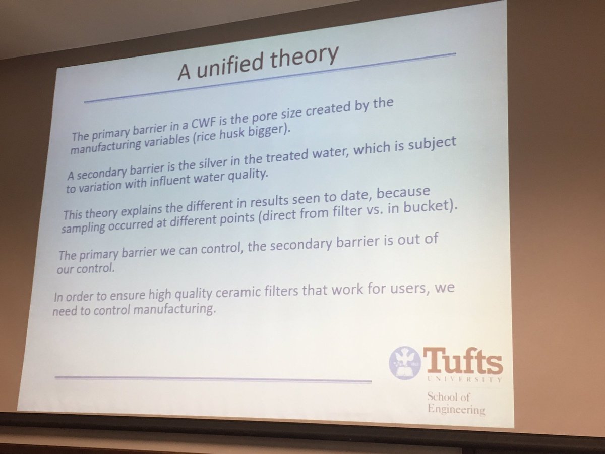thisisyiwei's tweet photo. #unifiedtheory of #ceramicwaterfilters Control the pore size foremost. Silver is harder to control depending on influent #UNCwaterandhealth https://t.co/wY7oh0flNV