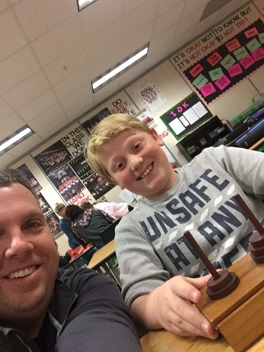 Yahtzee broke out after our test today. Time to enjoy some social time after dominating the test. Tower of Hanoi getting best of me and Pat😀