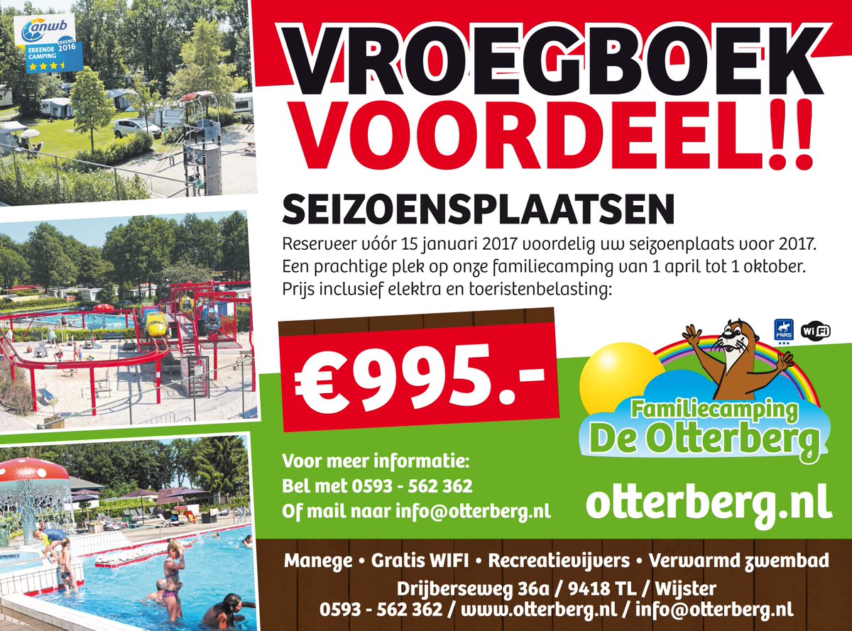 otterberg1's tweet photo. Seizoen 2016 hebben we nog maar net afgesloten, maar we kijken alweer uit naar het seizoen van 2017! 
#seizoenplaatsen #vroegboekvoordeel https://t.co/fBG55QXffX