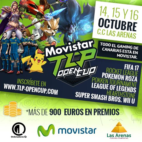 TLPOpenCup's tweet photo. Recordad, hoy a partir de las 15:00 tenemos una cita en el @CCLasArenas Comienza Movistar TLP Open Cup https://t.co/VUlDETFFua