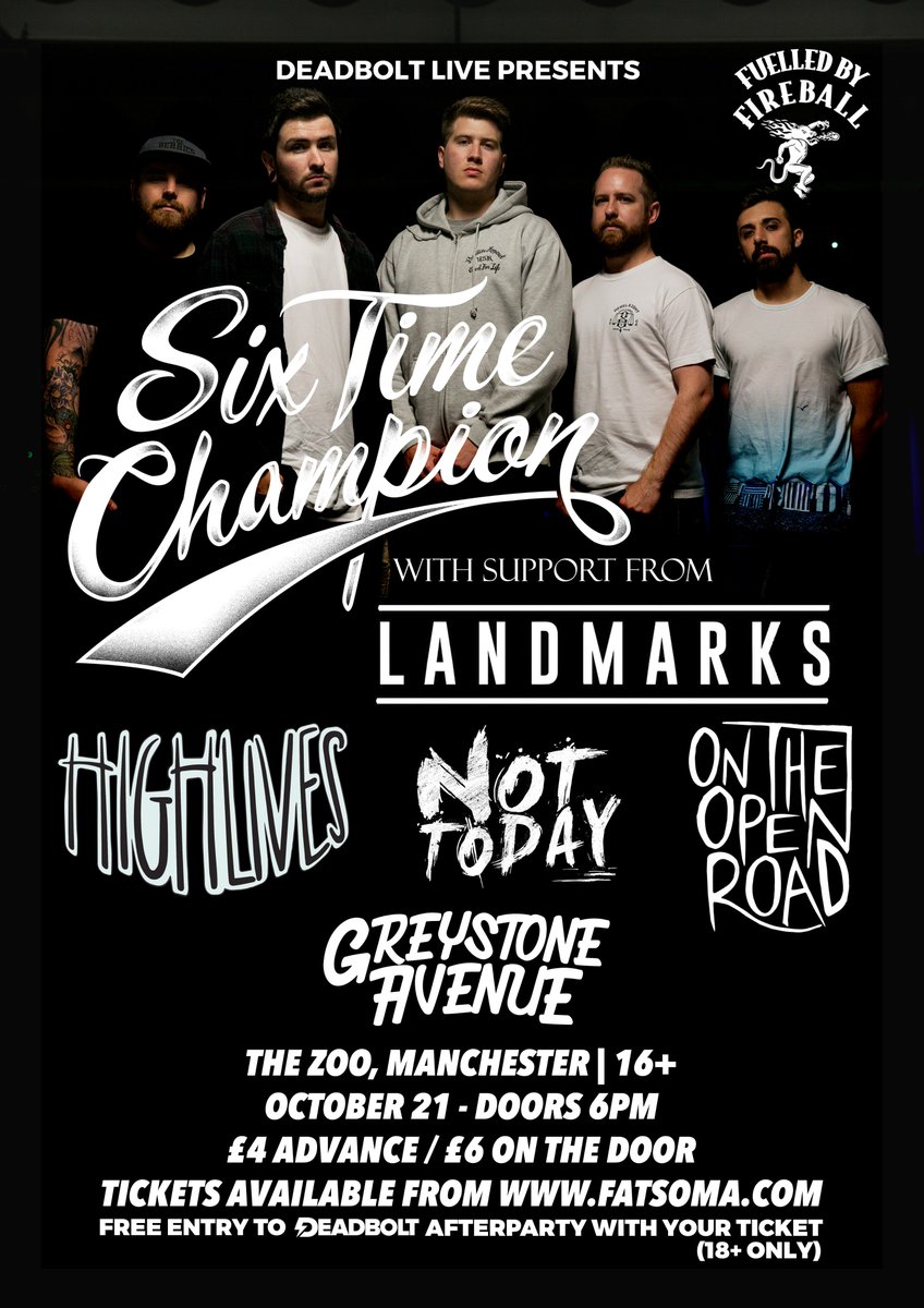 Today marks the release of the new <a href="/STCofficialuk/">Six Time Champion</a> EP. Catch them live next Friday with <a href="/LandmarksBand/">Landmarks</a> (FINAL SHOW!) / @HighlivesUK + MORE!