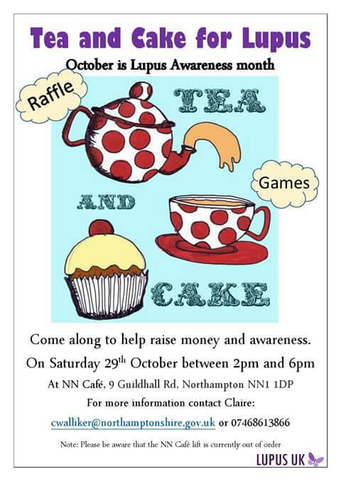 NrthmptonEvents's tweet photo. TODAY (SAT) 2pm-6pm:
Fundraising event at @NN_Cafe in aid of @LUPUSUK  

Full details: https://t.co/YPp8FPiGxZ https://t.co/6mdd2Efh8J