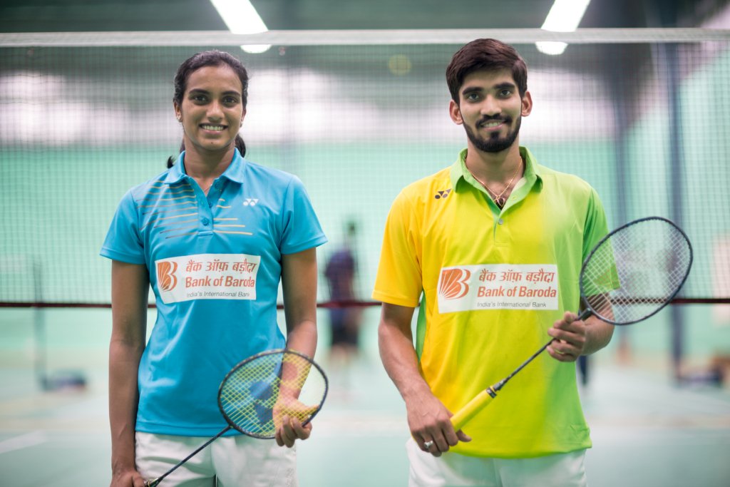 bankofbaroda's tweet photo. #BankofBaroda partners with #Olympians @Pvsindhu1 and @srikidambi to promote sports in India &amp; inspire the future generation. https://t.co/QmpWPa9uVk