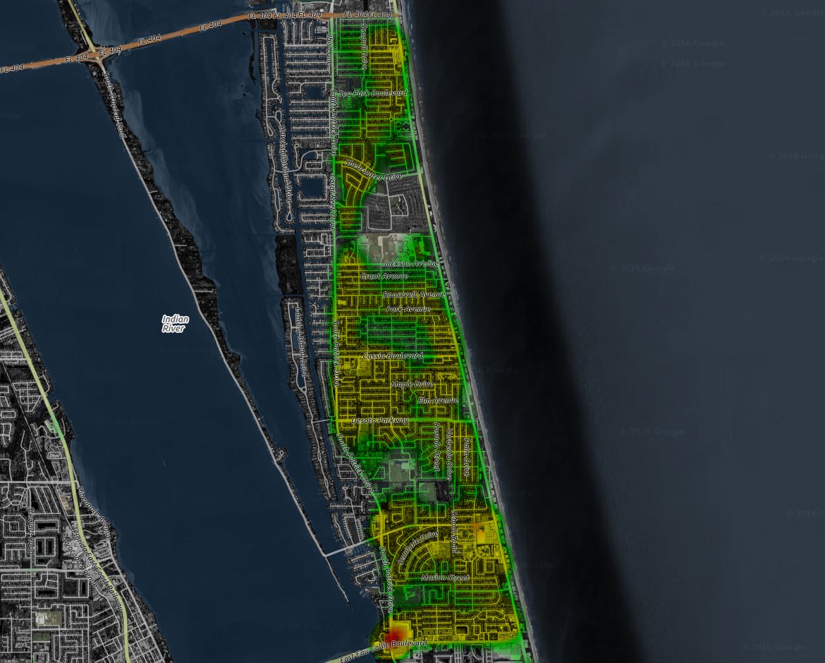 Come on guys, use a password. >> Wide area unsecured WiFi heatmap covering #SatelliteBeach and #IndianHarborBeach in #BrevardCounty