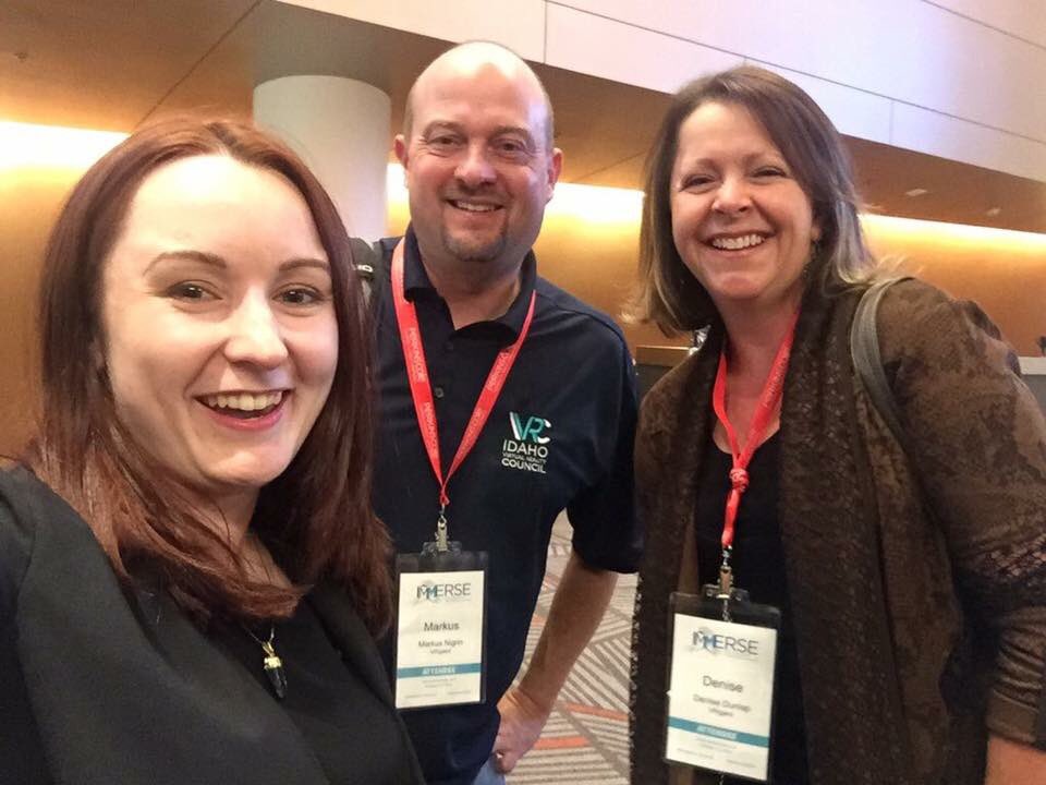 IdahoVRCouncil's tweet photo. Love seeing #Idaho represented at #IMMERSE2016. Great People! #VirtualReality @VRigami #dev https://t.co/8yz9VyuZL2