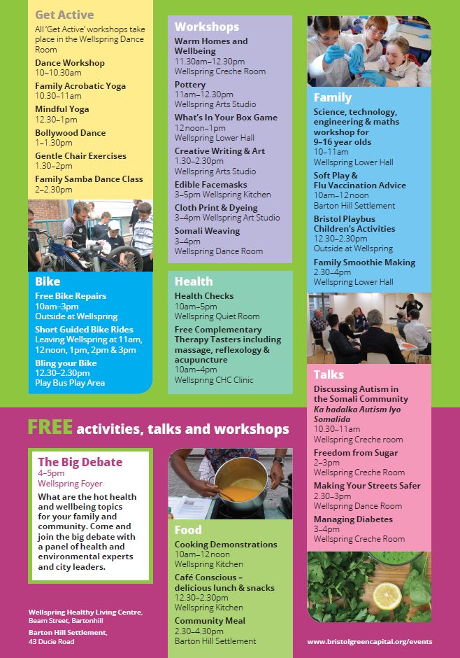 bcnpartnership's tweet photo. Here is tomorrow's #HealthyCityWeek launch event timetable @wellspringhlc @BHillSettlement  that we will be chatting about with @thinktwink https://t.co/s7g0BBZXMF