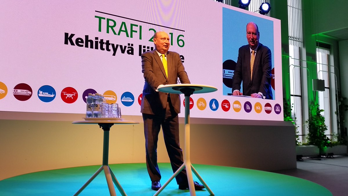 Transport_EU's tweet photo. DG Hololei: "Finland is an excellent partner in transport issues &amp; the big proponent of digitalisation and new solutions." #trafi2016 https://t.co/xv85VwE32c
