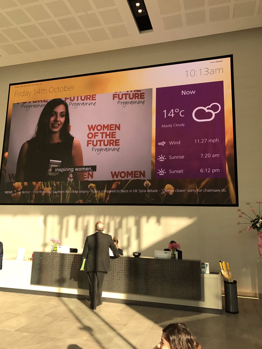 womenoffuture's tweet photo. Beaming out on the on the big screen our WOF Awards highlights from last years Awards @avivaplc #WOF2014 https://t.co/Oc9GKD4R7m