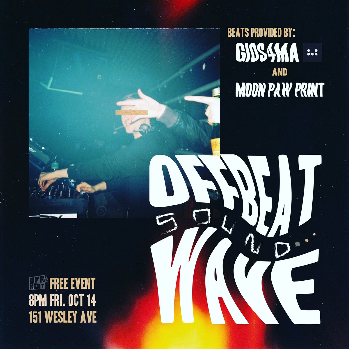 OFFBEATjxn's tweet photo. Tonight catch Moon Paw Print &amp; @gios4ma at 8 for the Offbeat Sound Wave.
Free
Vibes
Beats
Waves
#offbeatjxn #offbeatart #beatset #producers https://t.co/TvXNqod58k