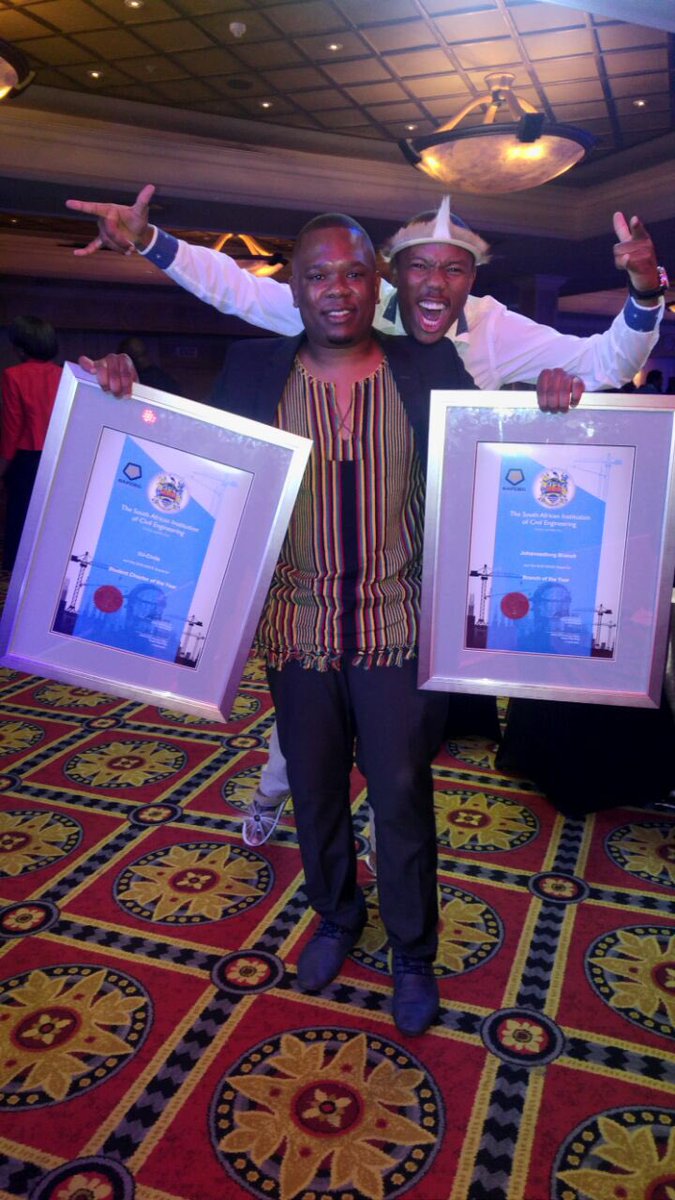 saice_JHB's tweet photo. Michael Mhlanga (UJ APK exco) and Dlozi Mnisi (Strategic Partnership Liaisons) .. UJ APK also won the #StudentChapterOfTheYear https://t.co/YufYUwFENd