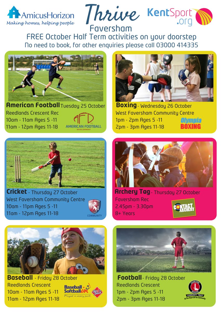 Pleased to announce FREE Half Term activities in #Sittingbourne &amp; #Faversham with <a href="/amicushorizon/">TK</a> for 5-18 year olds