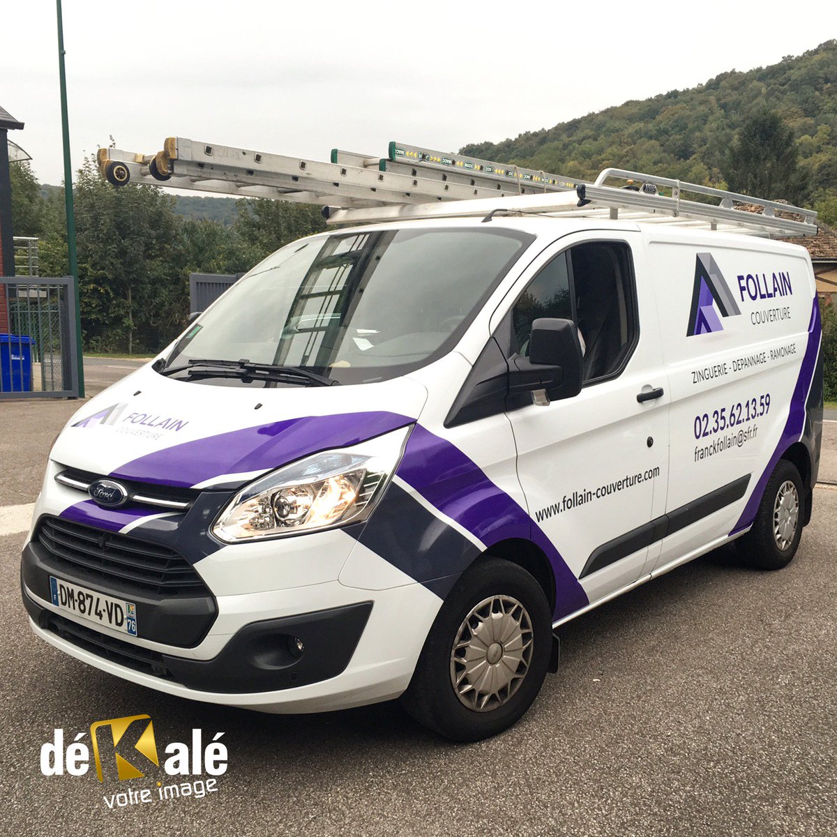 dekalepublicite's tweet photo. Création logotype et habillage véhicule by dékalé pour Follain Couverture #dekale #follaincouverture #habillagevehicule #logotype https://t.co/FWxPny5R9N