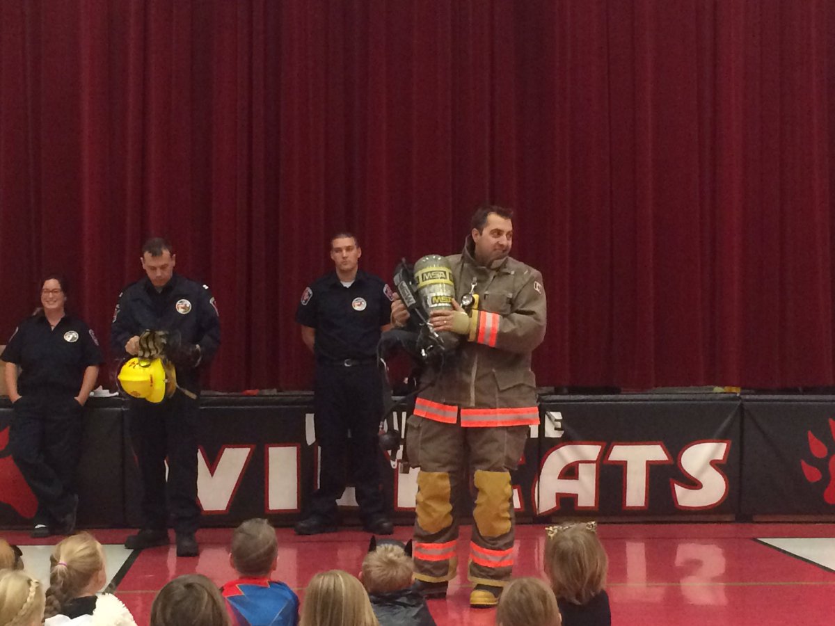 CK Fire Department teaching our FDK and Grade 1s about Fire Safety. Community partners! <a href="/ckfiredept/">Chatham-Kent Fire</a>