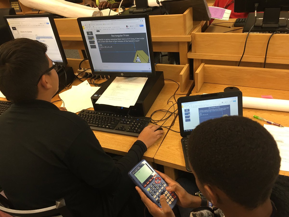 JeremyTaulton's tweet photo. Students applying their learning by creating word problems about volume. #TaultonLearning @Jackie_Fagan @CHCollegiate https://t.co/jgmRVFjAcz