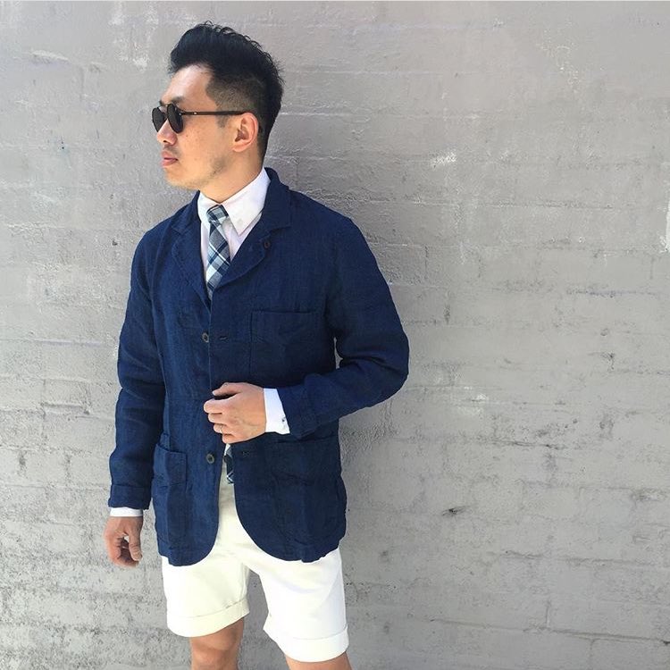 Footage_Sydney's tweet photo. Springtime in #Sydney. #Arpenteur Linen jacket, @Footage_Sydney shirt and shorts &amp; @thehill_side tie #menswear #men https://t.co/2gIkCmo7zm