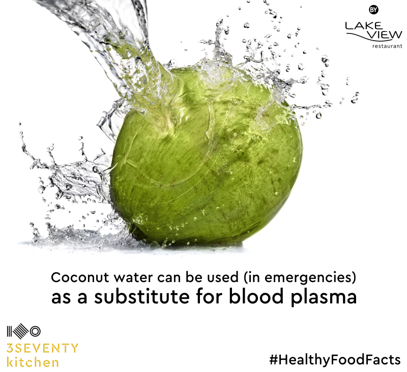 #HealthyFoodFacts
Coconut water can be used (in emergencies) as a substitute for blood plasma.
#CoconutWater #FoodFacts #3SeventyKitchen