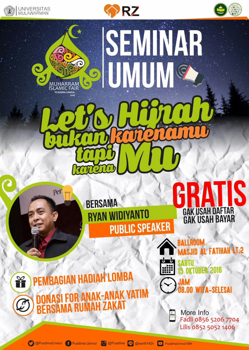 Hazoel's tweet photo. Besok!
Gak usah daftar, gak usah bayar!
Ballroom Masjid Al Fatihah lt. 1
Sabtu, 15 Oktober 2016 https://t.co/bKVTSL3zsV