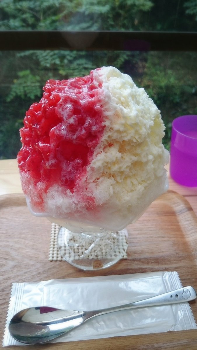 ときがわ町「かき氷 山田屋」さん🍧
シロップたっぷりでとっても美味しい🎵

ふわふわだから全部食べても頭が痛くならない～🙆✨