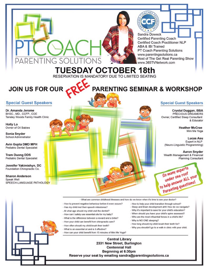 Only a few spots left! Register today sandra@parentingsolutions.ca #PTCoach #free