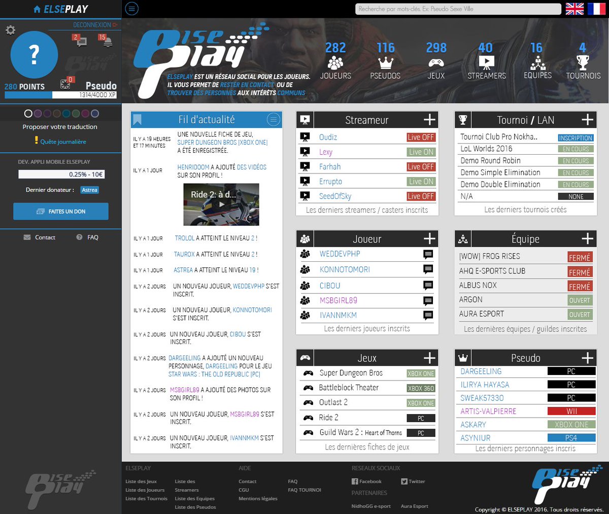 Nouveau webdesign pour le fun (voir ci-joint) pour <a href="/elseplay/">ElseplayOfficiel</a> ! ;)