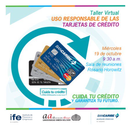 AmigosUSB's tweet photo. Asiste y conoce más sobre tu Tarjeta de Crédito! @FCEUSB @campusb @Bancaribe No te lo puedes perder! https://t.co/tXYyK0aCzh