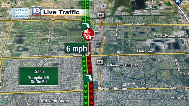 Crash on Turnpike NB at Griffin Rd #traffic https://t.co/zTcvQkRvVL