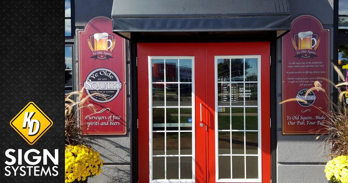 KdSigns's tweet image. 2 beautiful new #signs designed, printed and installed on Alupanel for one of #HamOnt best #pubs @yeoldesquire905