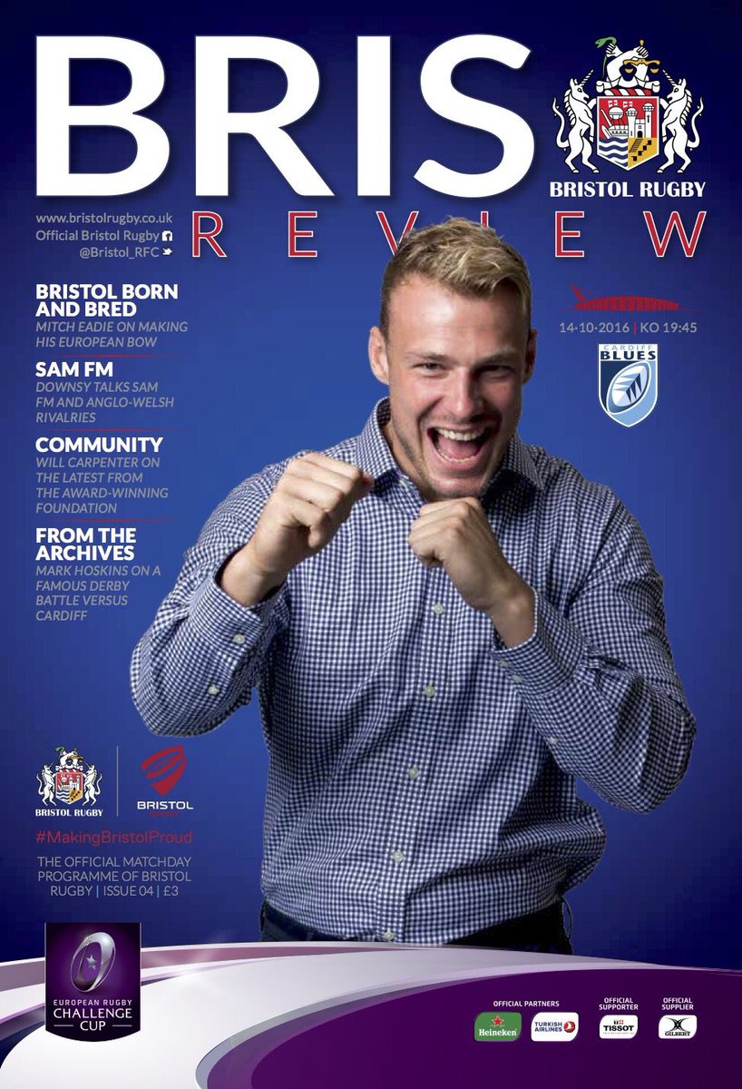 BrisVADAR's tweet photo. Get your @Bristol_RFC matchday programme tonight &amp; read my #ViewFromTheTerraces! A great article &amp; cover pic too from @mitcheadie6 📸 https://t.co/6WpiDxnpMY