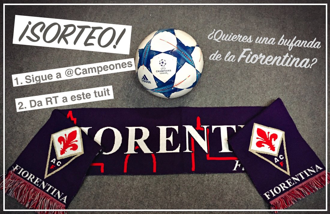 campeones's tweet photo. ¡SORTEAMOS UNA BUFANDA DE LA FIORENTINA!

1. Sigue a @campeones.
2. Da RT a este tuit. https://t.co/SI8VZg3qSS