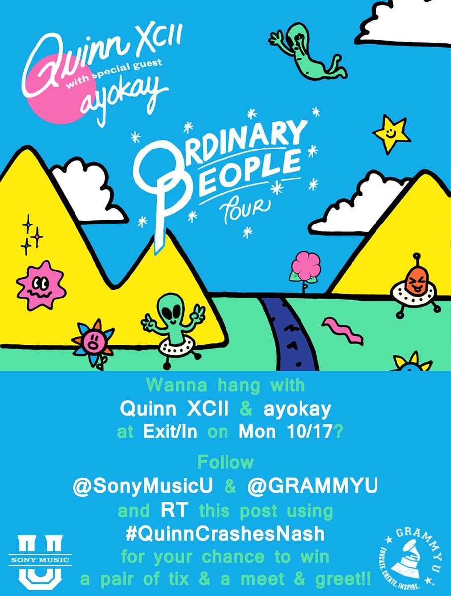 GRAMMYU's tweet photo. #GRAMMYUNASH π΅RT with #QuinnCrashesNash for a chance to win π to see @quinnxcii β @ayokay! Contest ends TODAY: https://t.co/MXaTEm2qYb https://t.co/mcS5GODcVE