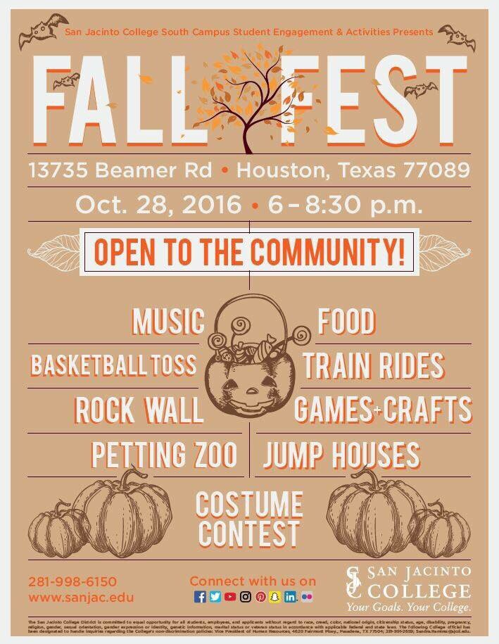 Fall Fest is coming soon. Save the date and bring your family and friends. 

Carlos Torres Guzman
SGA Publicist