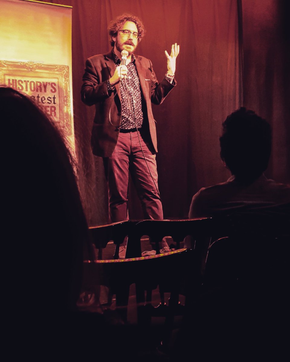 GuardiansBHF's tweet photo. Guardians actor @MikeShephard doing his other thing and being funny onstage at @HgmComedy at the @museumofcomedy. https://t.co/mUxv1Wfh21