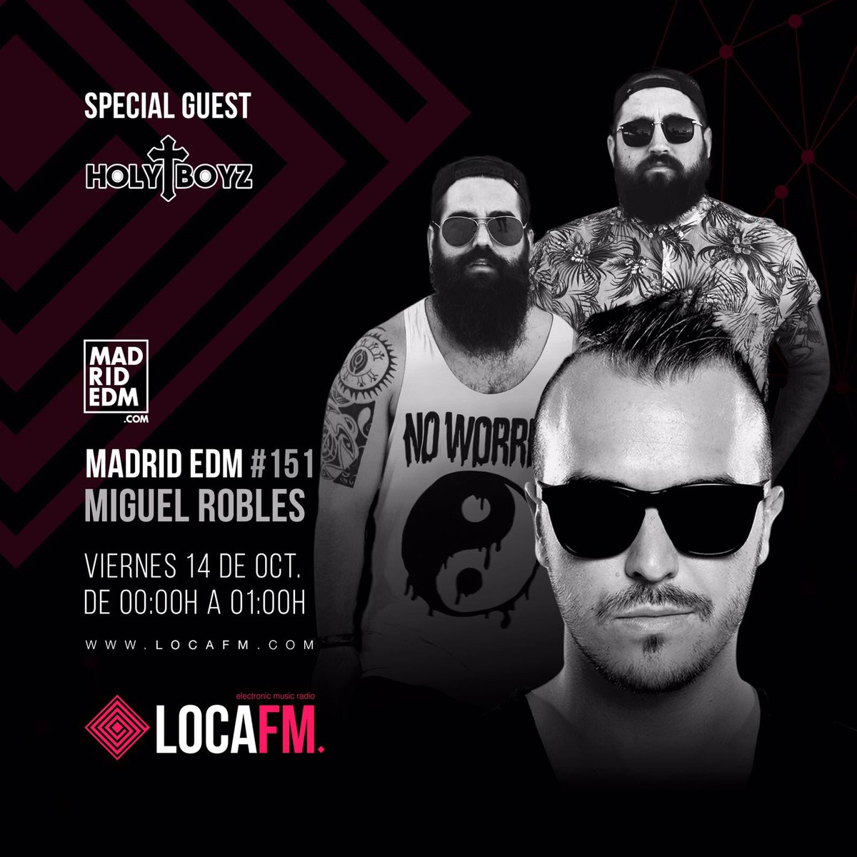 Nos escuchamos a las 00h en <a href="/locafm/">LOCA FM</a> hoy con <a href="/miguelroblesdj/">Miguel Robles | SHAKE COCONUT</a> + <a href="/HolyBoyzSpain/">HolyBoyz</a> 

Damos la bienvenida como se merece al fin de semana! 🙌